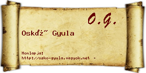 Oskó Gyula névjegykártya