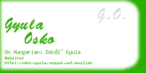gyula osko business card